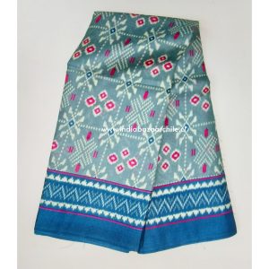 SARI HINDÚ SEDA KHADI AZUL