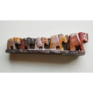 PORTA INCIENSO PIEDRA 5 ELEFANTES