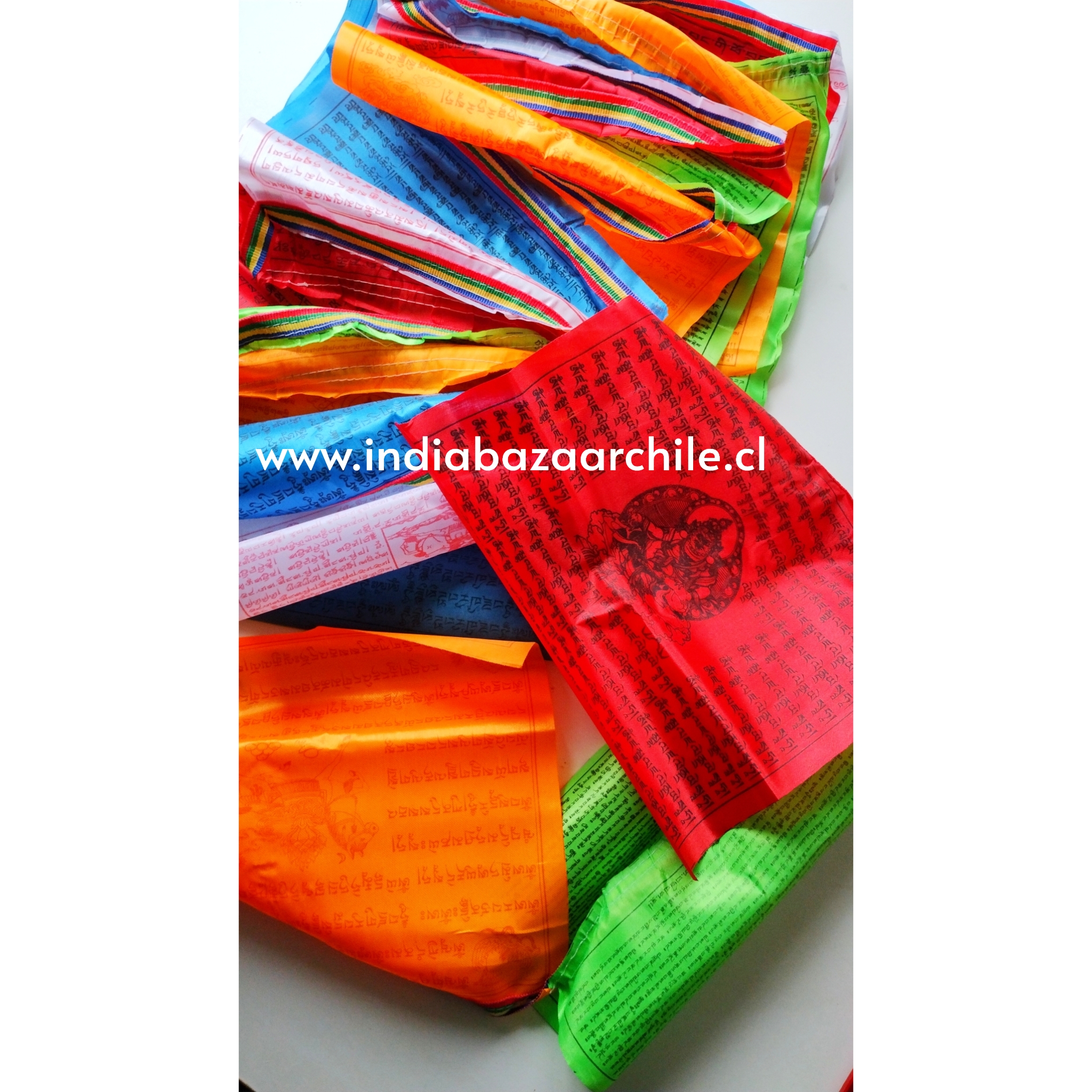 BANDERÍN TIBETANO SATIN SEDA EXTRAGRANDE - Imagen 3
