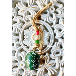 CAMPANA PINTADA A MANO VERDE