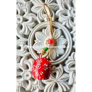 CAMPANA PINTADA A MANO ROJA