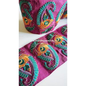 CINTA GRANDE BORDADA ROSA PAISLEY BURDEO 1 METRO