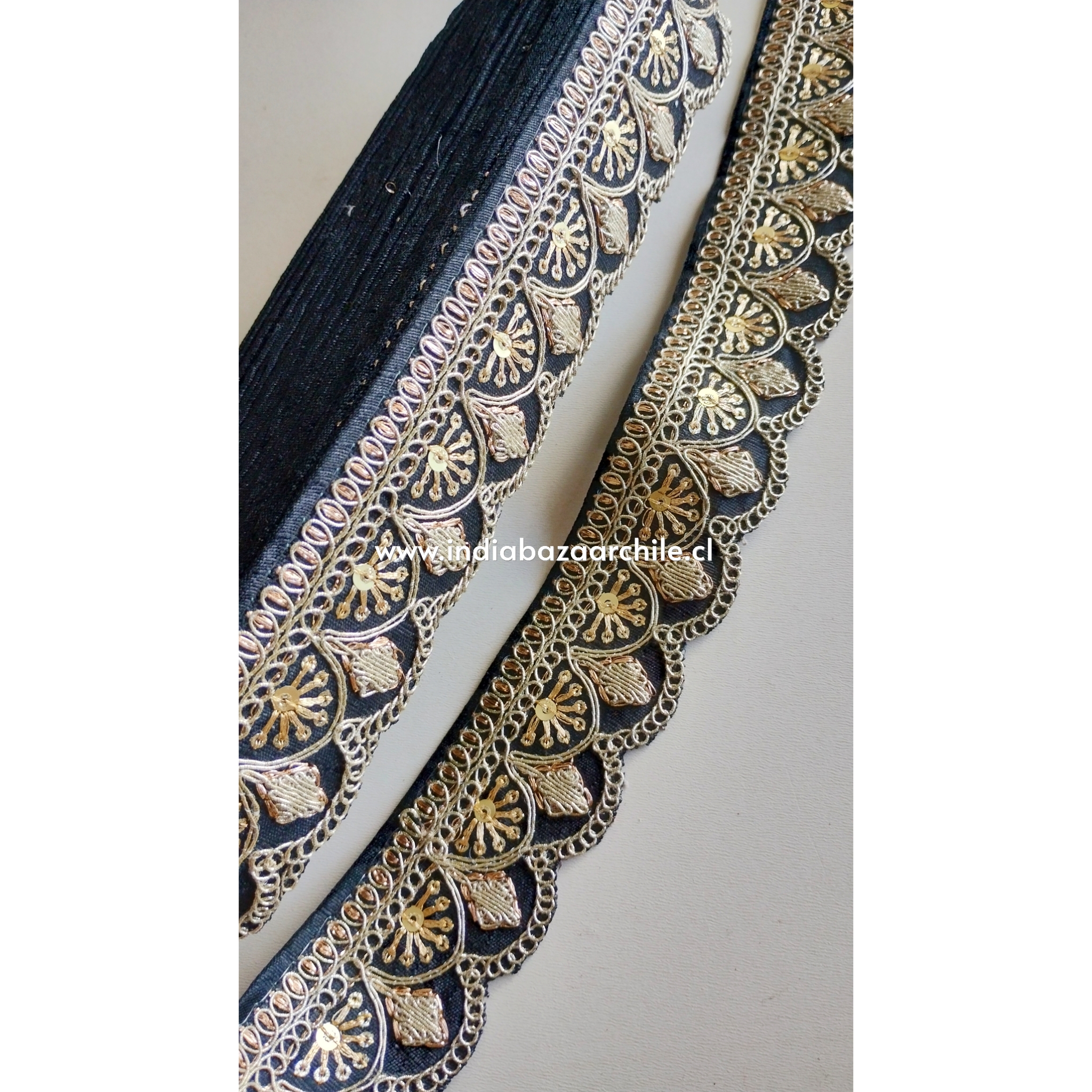 CINTA BORDADA CAMINO SOLES 1 METRO - Imagen 2