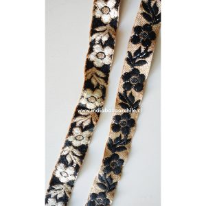 PIEZA CINTA BORDADA REVERSIBLE FLOR 1.55 METROS