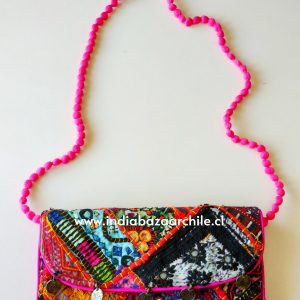 SOBRE VINTAGE FUCSIA CON MONEDAS