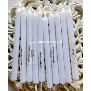 PACK 10 VELAS BLANCAS CON SAL