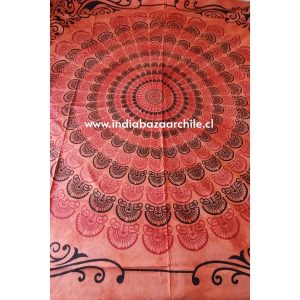 TELA MANDALA GRUESA 100% ALGODÓN NARANJA TIE DYE