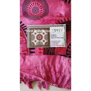 TELA MANDALA GRUESA 100% ALGODÓN FUCSIA TIE DYE