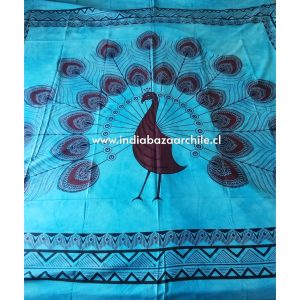 TELA MANDALA GRUESA 100% ALGODÓN PAVO REAL TIE DYE