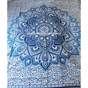 TELA MANDALA GRUESA 100% ALGODÓN AZULES