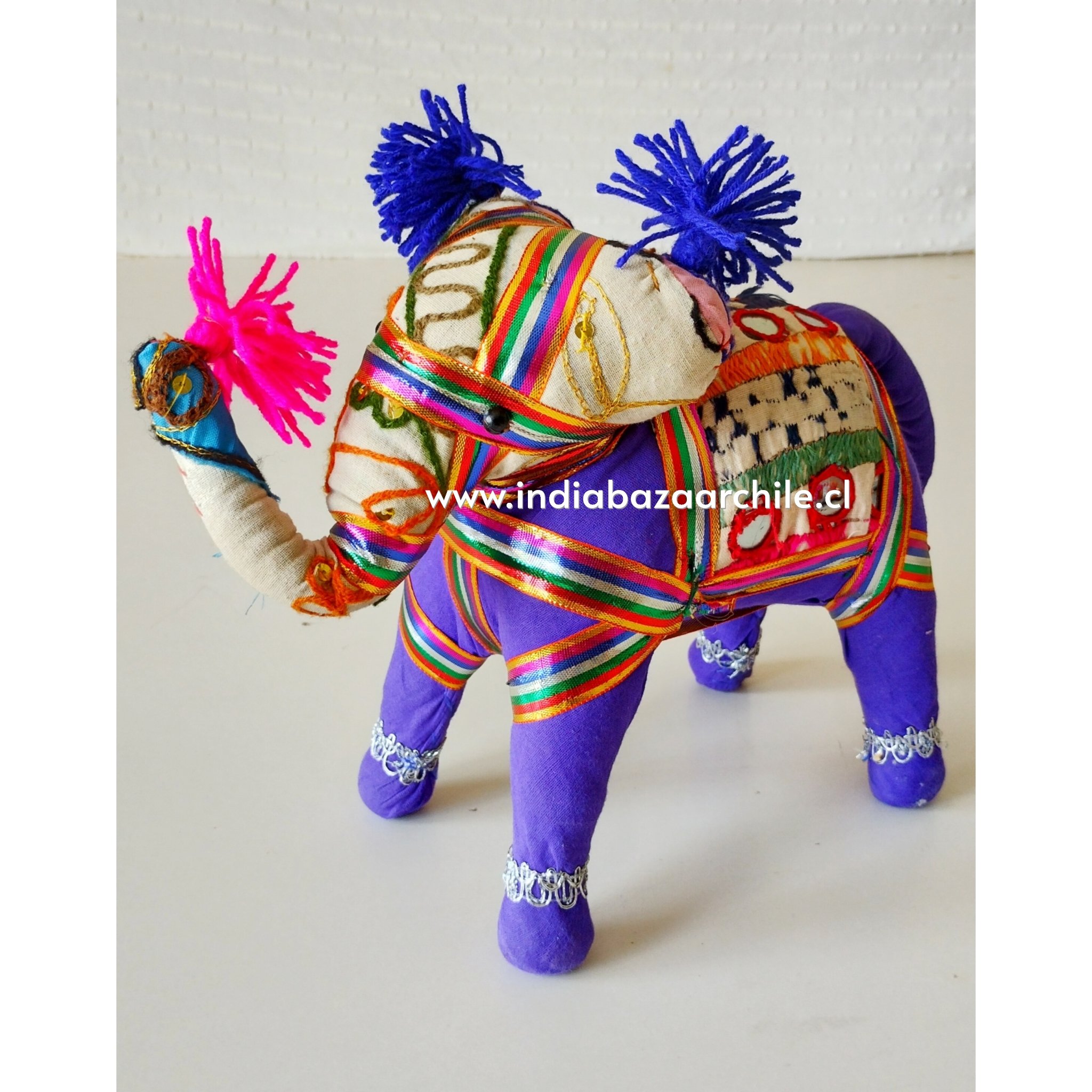 AMULETO ELEFANTE DECO XL MORADO BUENA SUERTE - Imagen 2
