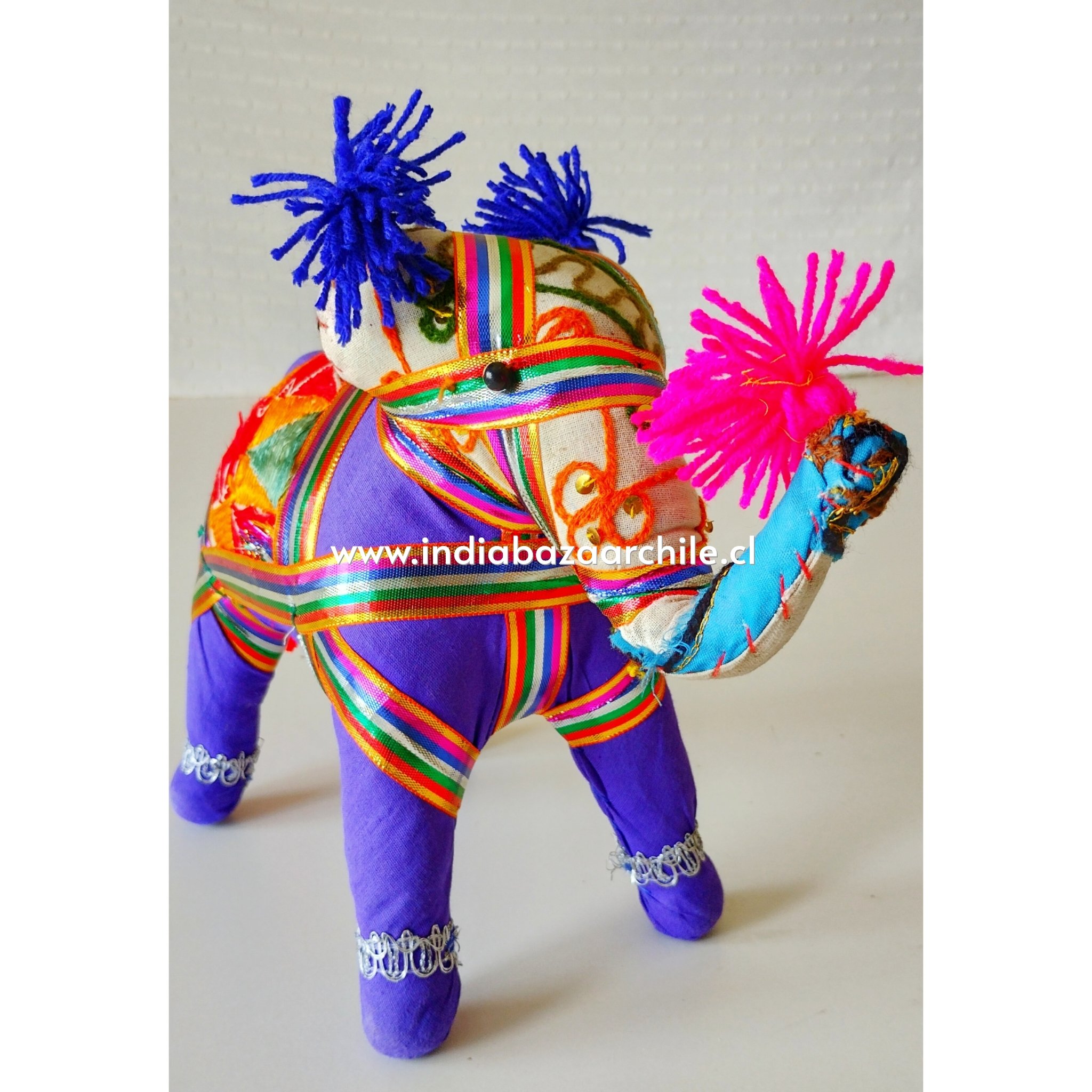 AMULETO ELEFANTE DECO XL MORADO BUENA SUERTE
