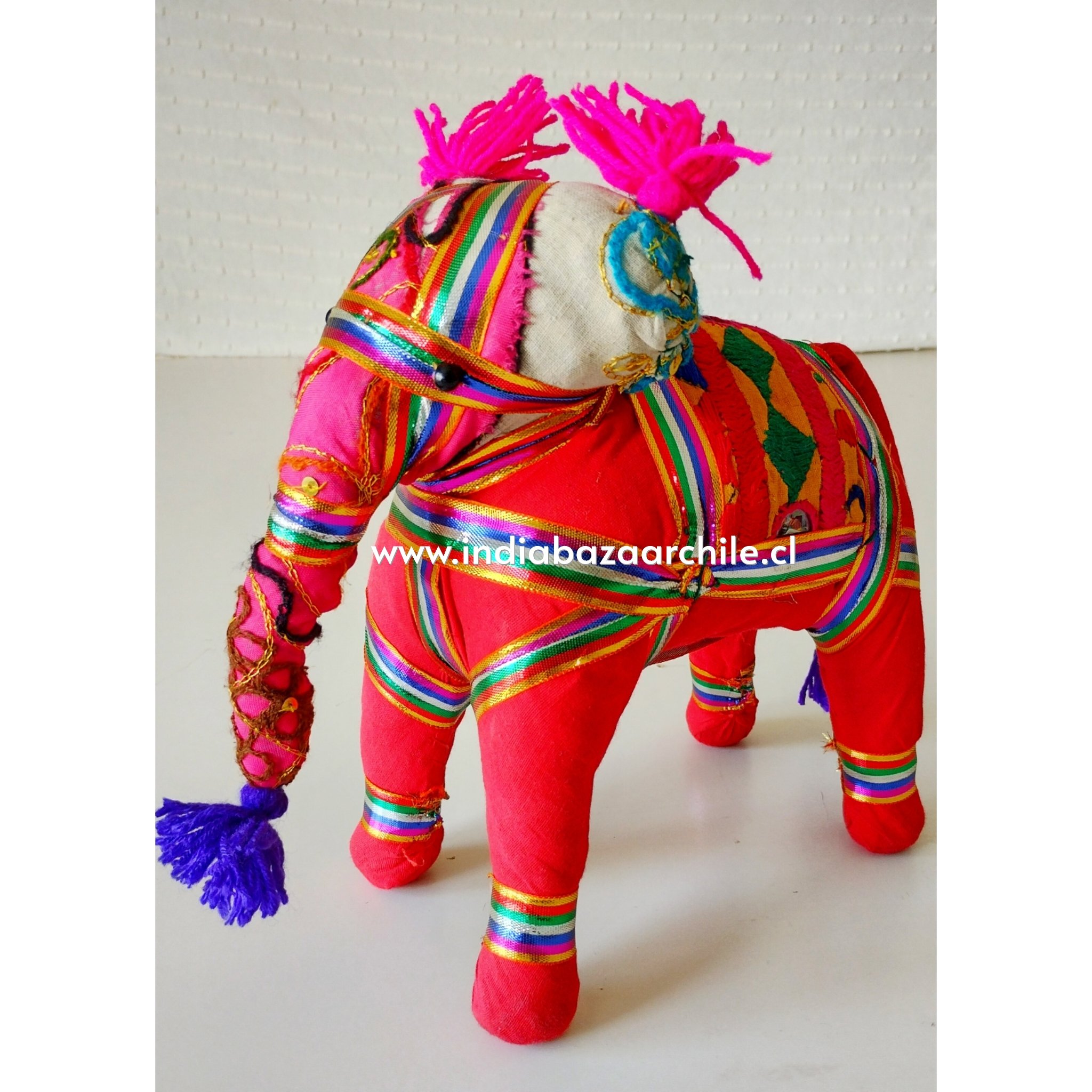 AMULETO ELEFANTE DECO XL ROJO BUENA SUERTE - Imagen 3