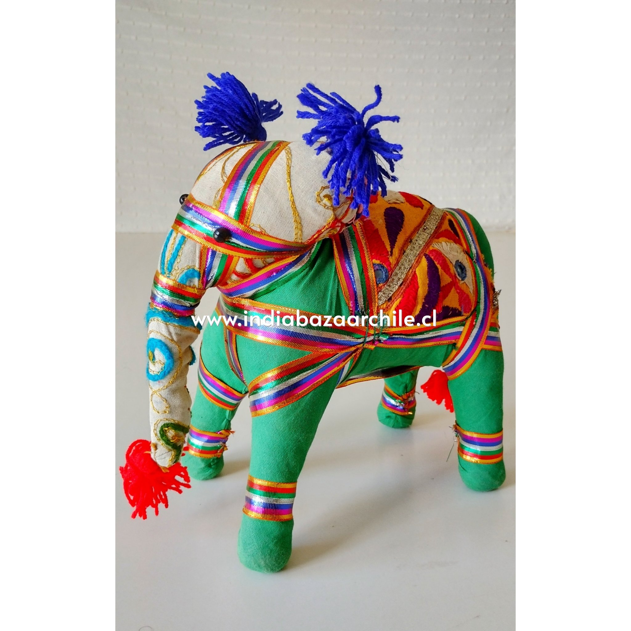 AMULETO ELEFANTE DECO XL VERDE BUENA SUERTE - Imagen 3