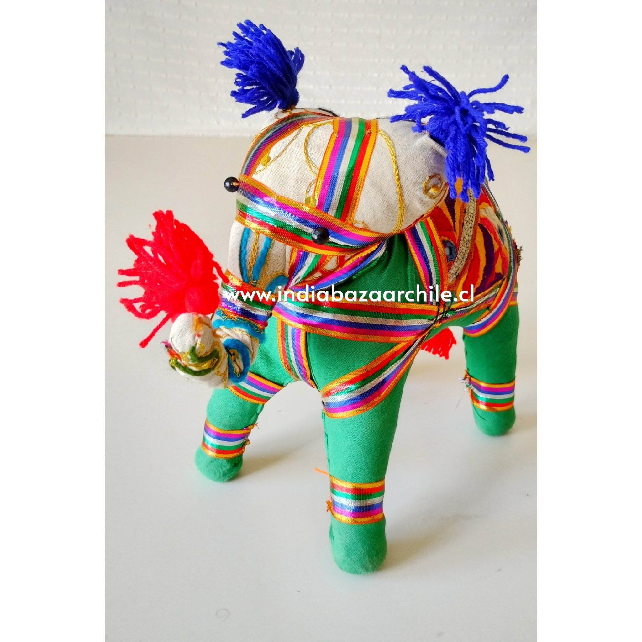 AMULETO ELEFANTE DECO XL VERDE BUENA SUERTE - Imagen 2