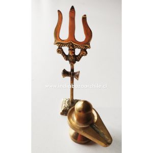 TRIDENTE TRISHUL + SHIVA LINGAM BRONCE