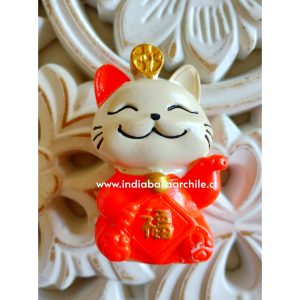 GATO SUERTE MANEKI NEKO  NARANJO