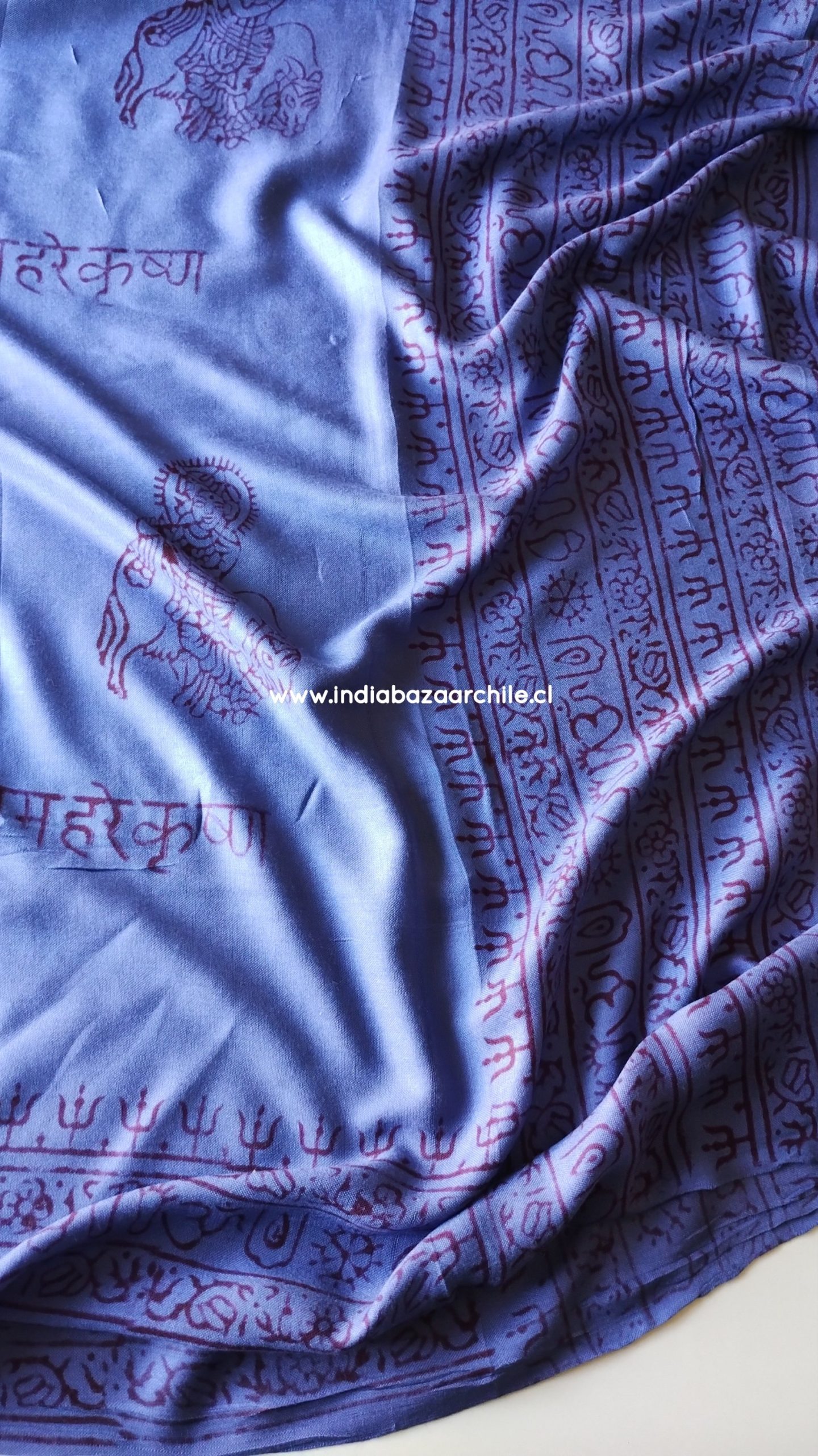 PAÑUELO DEVOCIONAL KRISHNA VIOLETA - Imagen 2
