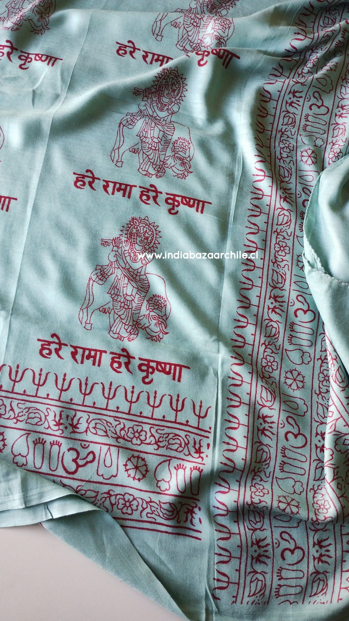 PAÑUELO DEVOCIONAL KRISHNA CELESTE XL - Imagen 2
