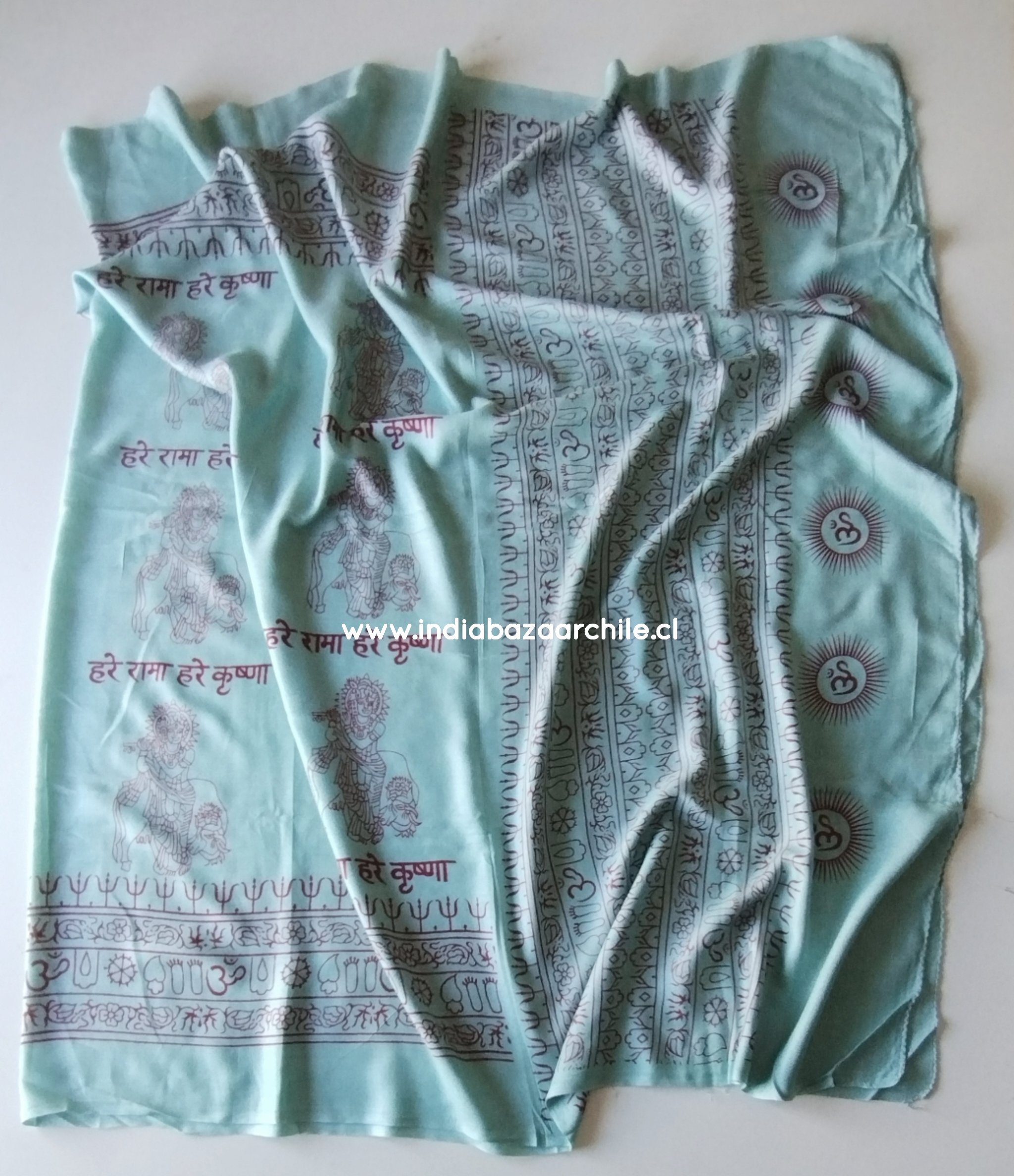 PAÑUELO DEVOCIONAL KRISHNA CELESTE XL - Imagen 3