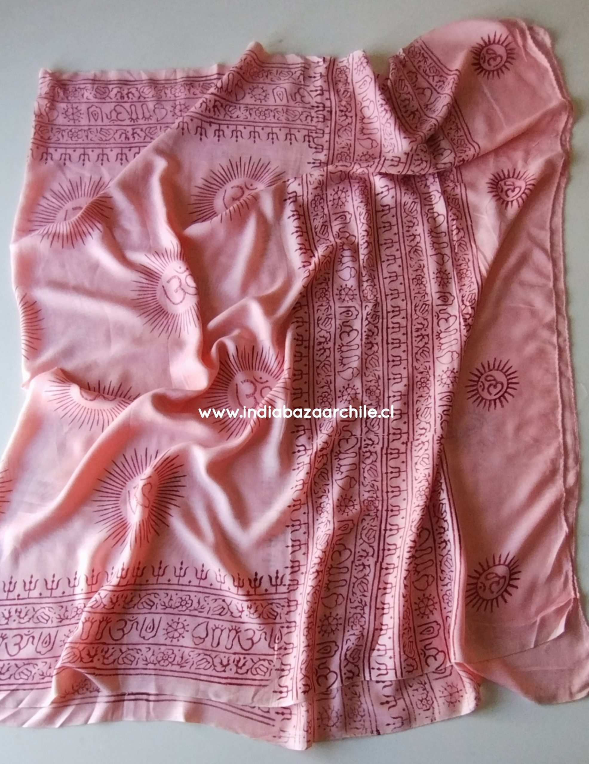 PAÑUELO DEVOCIONAL OM ROSADO XL - Imagen 2