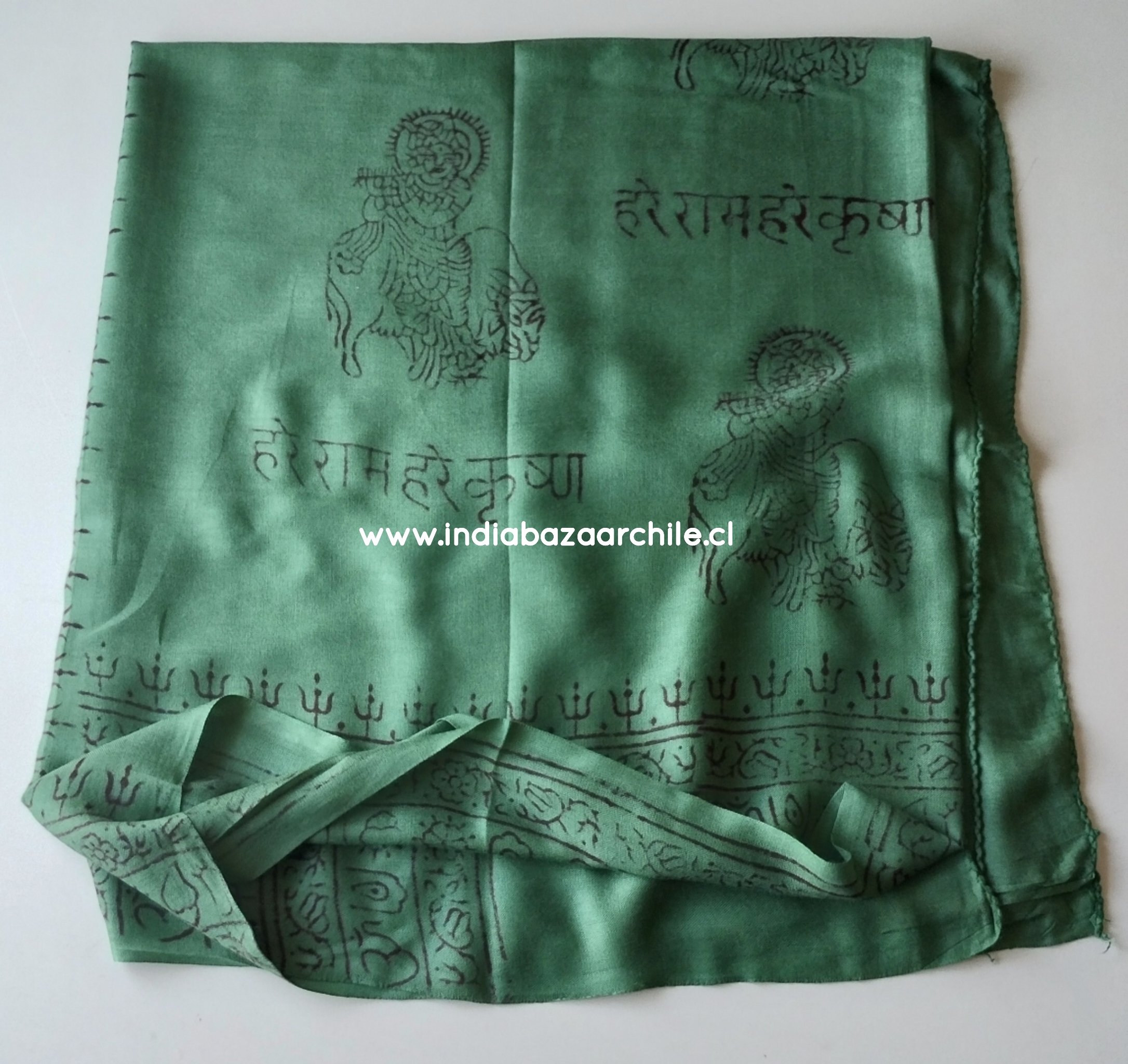 PAÑUELO DEVOCIONAL KRISHNA VERDE XL