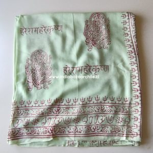 PAÑUELO DEVOCIONAL GANESH VERDE AGUA