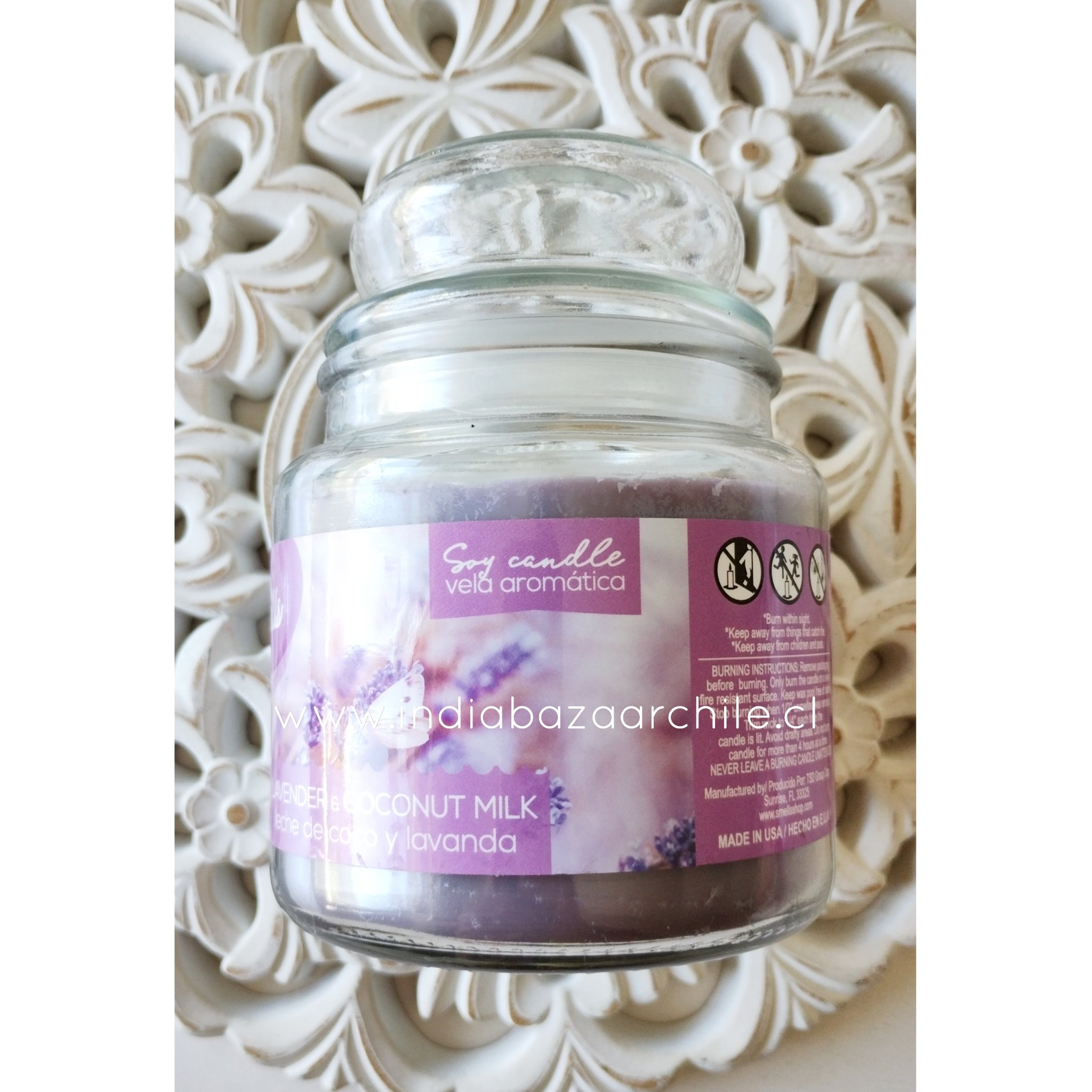 VELA SOYA AROMÁTICA LAVANDA LECHE DE COCO ( SIN HUMO ) - Imagen 2